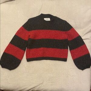 La Linge New York Red and Black Striped Sweater